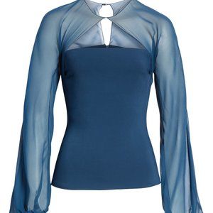 Cushnie Blue Cut Silk Top 10